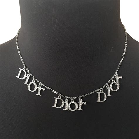 dior necklace silver mens